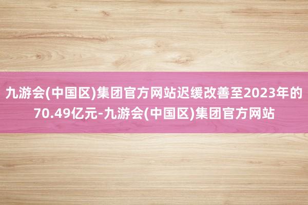 九游会(中国区)集团官方网站迟缓改善至2023年的70.49亿元-九游会(中国区)集团官方网站