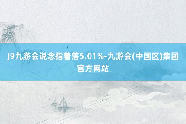 J9九游会说念指着落5.01%-九游会(中国区)集团官方网站