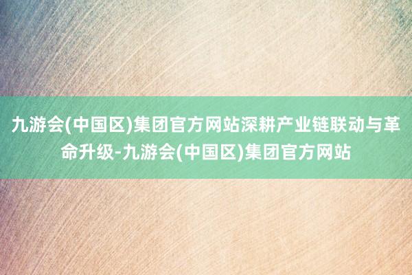 九游会(中国区)集团官方网站深耕产业链联动与革命升级-九游会(中国区)集团官方网站