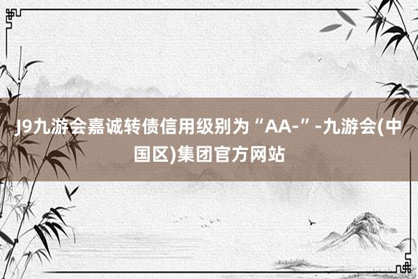 J9九游会嘉诚转债信用级别为“AA-”-九游会(中国区)集团官方网站